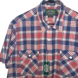NWT Pre-RRL Polo Country label "Indian Madras" button up with flight collar